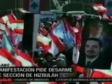 Multitudinaria manifestación en Líbano contra Hezbollah