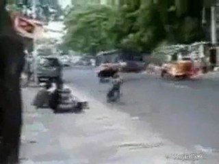 monkey ride a motorbike in pakistan