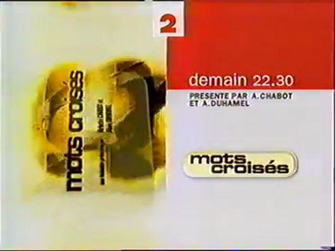 Bande Annonce De L'emission Mots Croisés Novembre 2000 F2