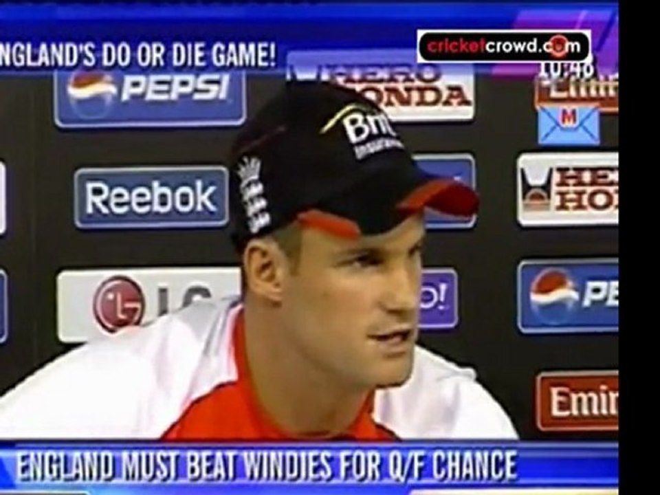 ENGLAND MUST BEAT WINDIES FOR Q/F CHANCE