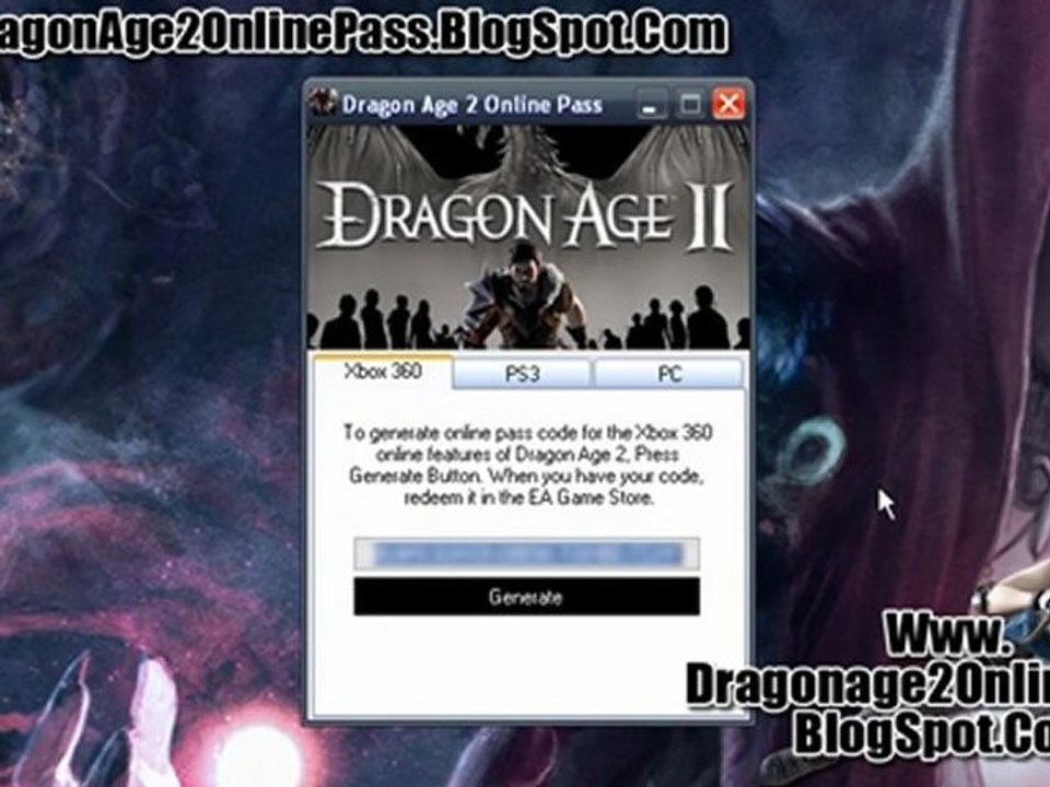 Dragon Age 2 Online Pass Code - Tutorial