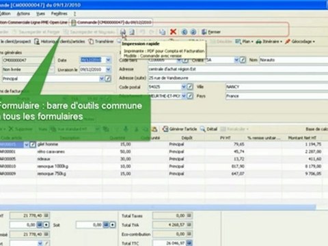 ebp pgi ligne pme - Présentation générale de l'espace de travail