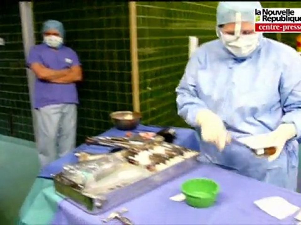 Pose d'une prothèse de hanche, hôpital de Montmorillon