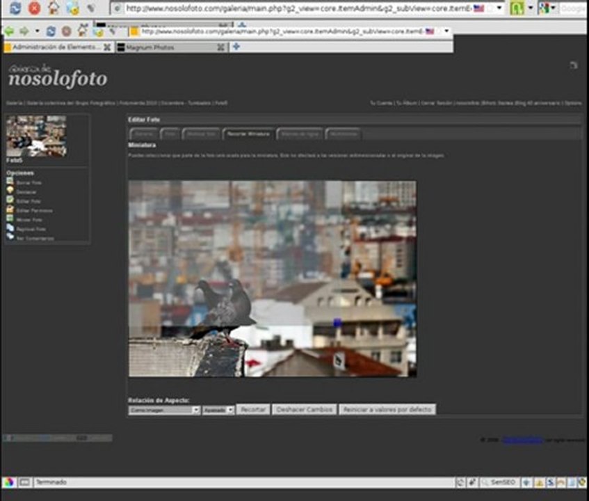 Editar fotos y miniaturas en la galeria de nosolofoto
