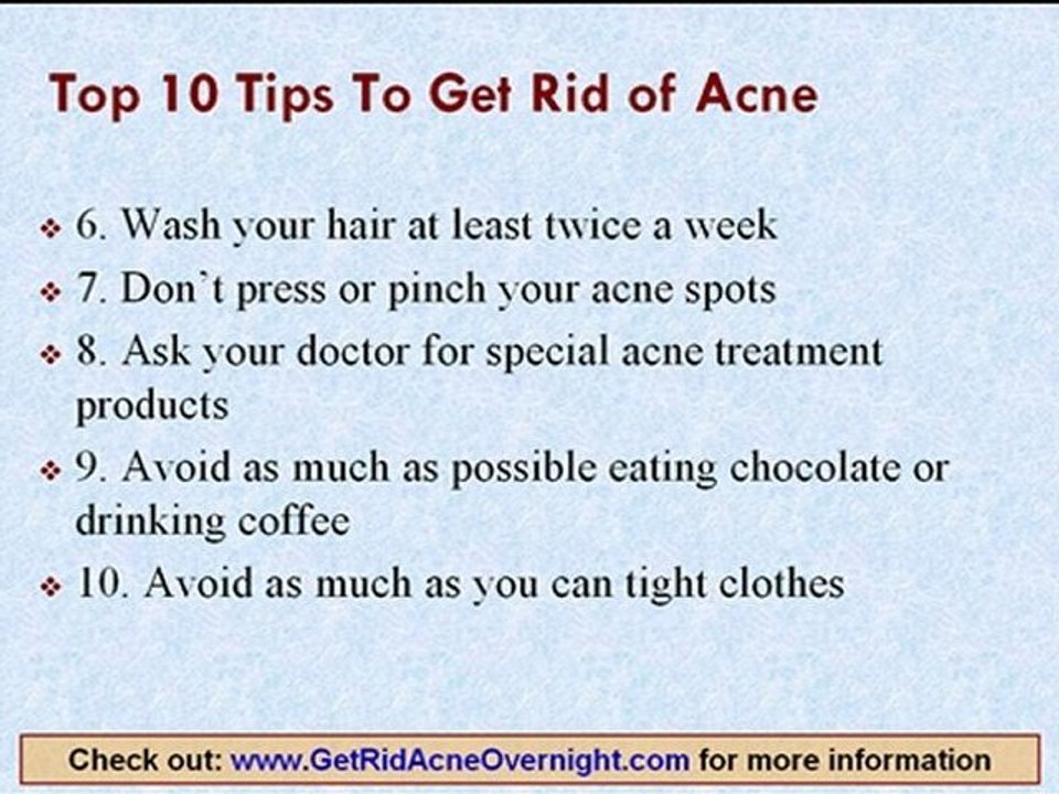 10 Simple Tips To Get Rid of Acne