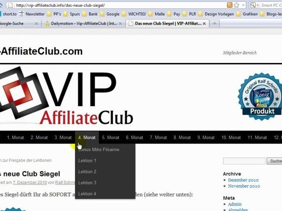Geld verdienen lernen im VIP-Affiliate-Club