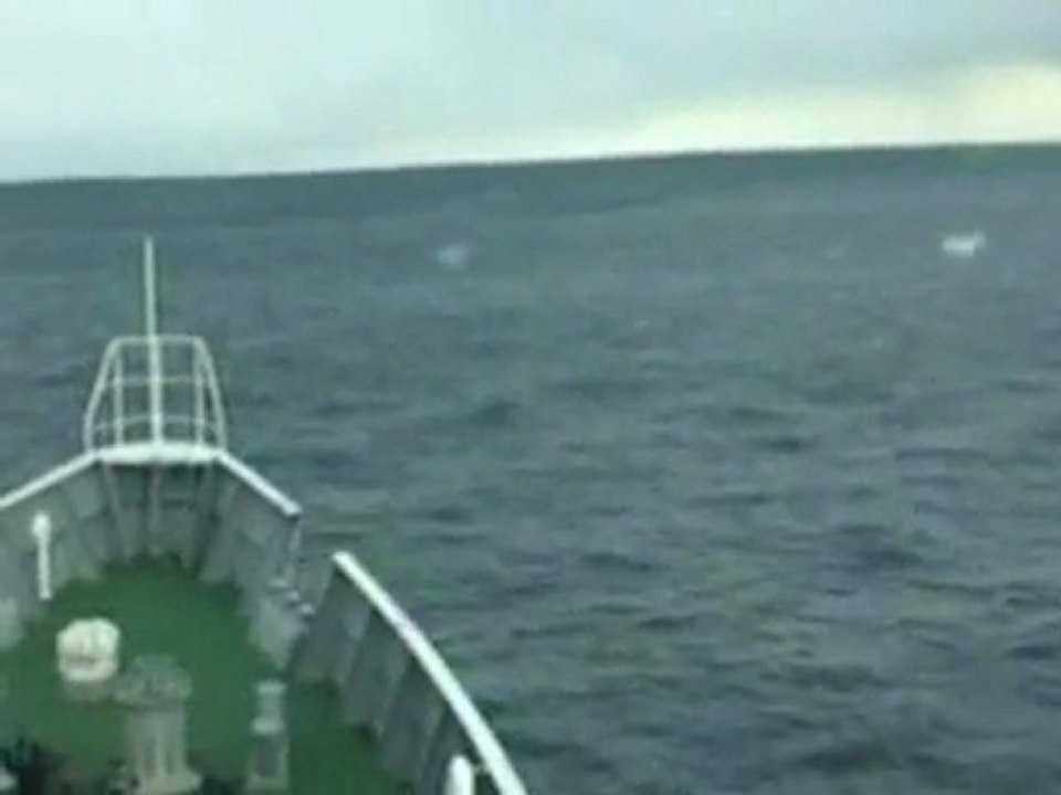 Japan tsunami at sea