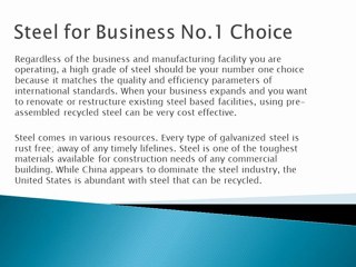 Digital Steel International Use Steel for Your Business and Commercial Establishments