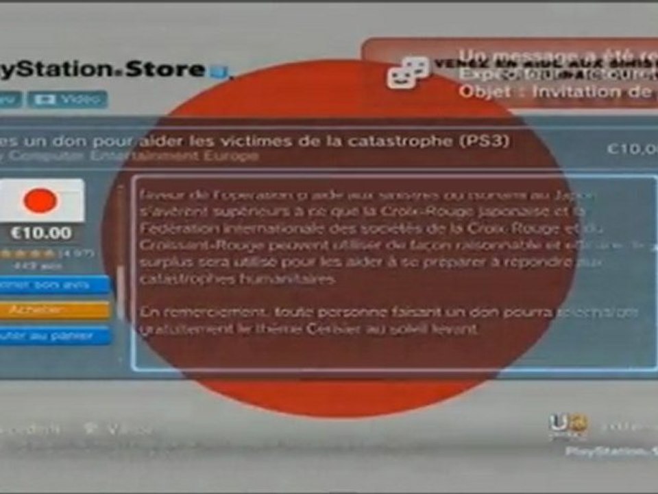 Faire un don pour le Japon sur le PSN