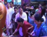 Shilpa Shetty & Family At LALBAUGCHA RAJA's Darshan