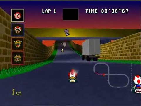 Mario Kart 64 Retexture - Super Mario Kart - Toad's Turnpike (BFrancois)