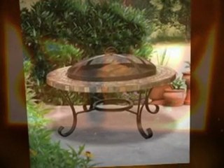 Outdoor Fire Pits with Slate Tile and Copper