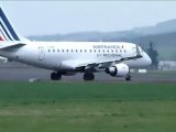 Embraer 170 E-JET Air France Régional take off Clermont Ferrand Auvergne Aéroport with ATC