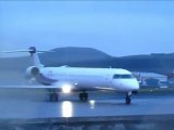 Landing CRJ-900 Sevenair Charter flight Clermont Ferrand Auvergne Aéroport