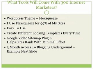 300 Internet Marketers Video #2 of 6