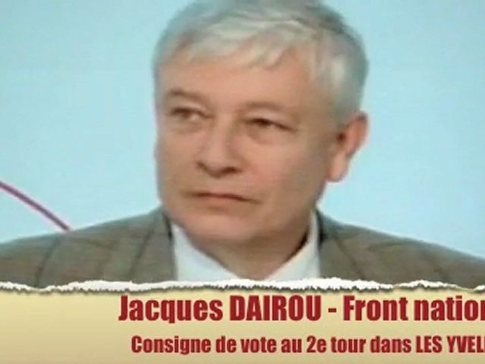 Yvelines, Jacques Dairou - consigne de vote 2e tour