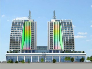 LED'li Wallwasher armatürleriyle bina dış cephe aydınlatması