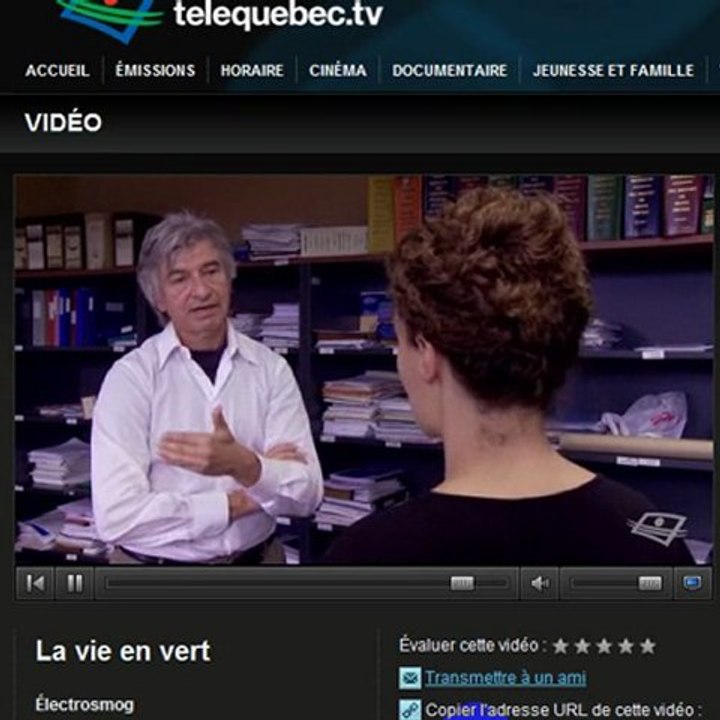 Épidémiologiste Jack Siemiatycky ( Canada) Vie en Vert-TéléQuébec 16 nov.2010