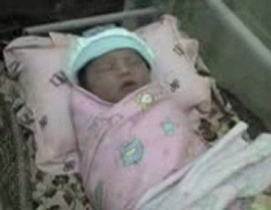 Baby sleep after given breast milk from the mother