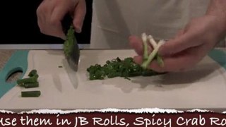 Chopping Green Onions for Sushi Rolls
