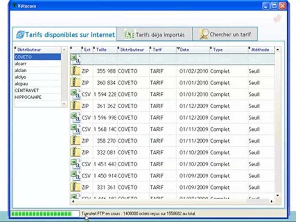 Médicaments : Sélection du fichier des produits
