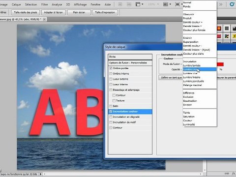 Photoshop CS5 : Texte transparent avec relief