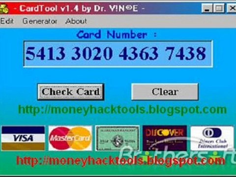 Credit Card Tools v1.4 - checks credit card numbers for validity