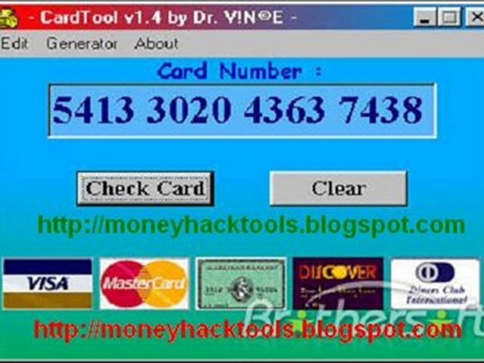 Credit Card Tools v1.4 - checks credit card numbers for validity