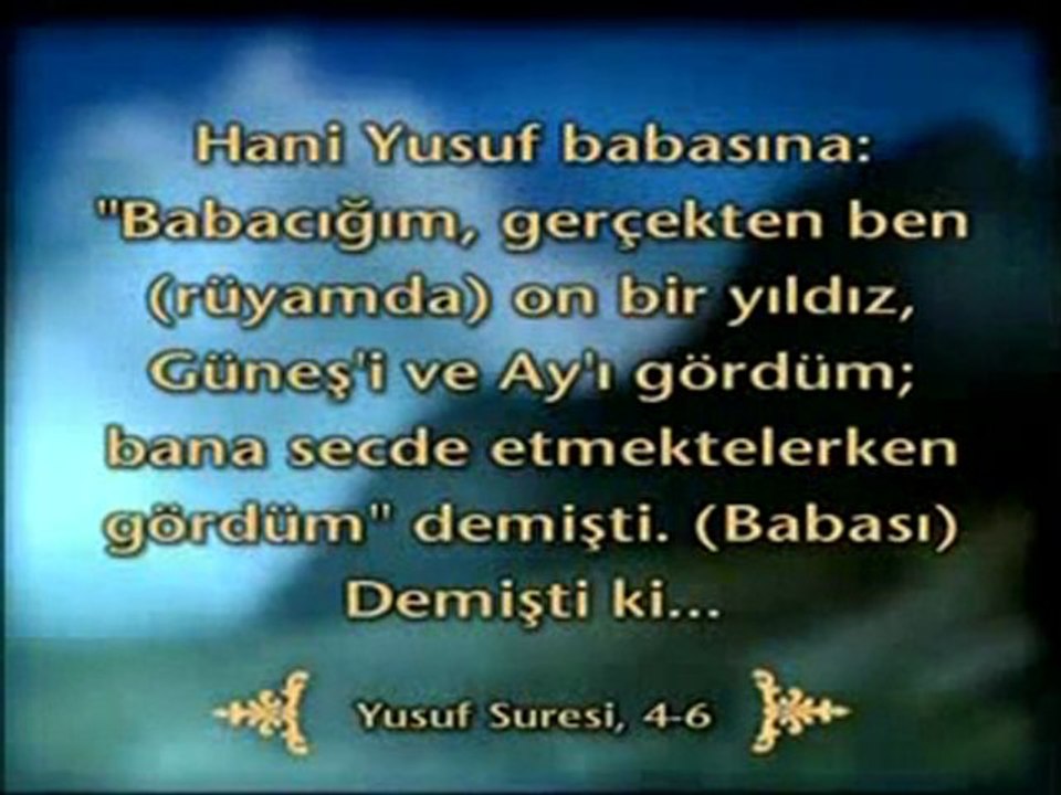Hz Yusuf Yusuf Peygamberin Cocukken Gordugu Ruya