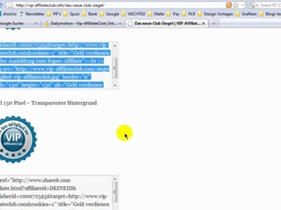 Geld verdienen als Affiliate im Vip - Club