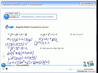 10.sınıf Matematik Çarpanlara Ayırma ve Özdeşlikler - I