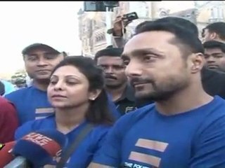 Rahul Bose & Shefali Shah At Mumbai Marathon 2011