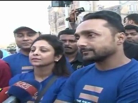 Rahul Bose & Shefali Shah At Mumbai Marathon 2011