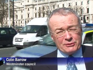 Peace campaigners in Parliament square set for a nasty surprise