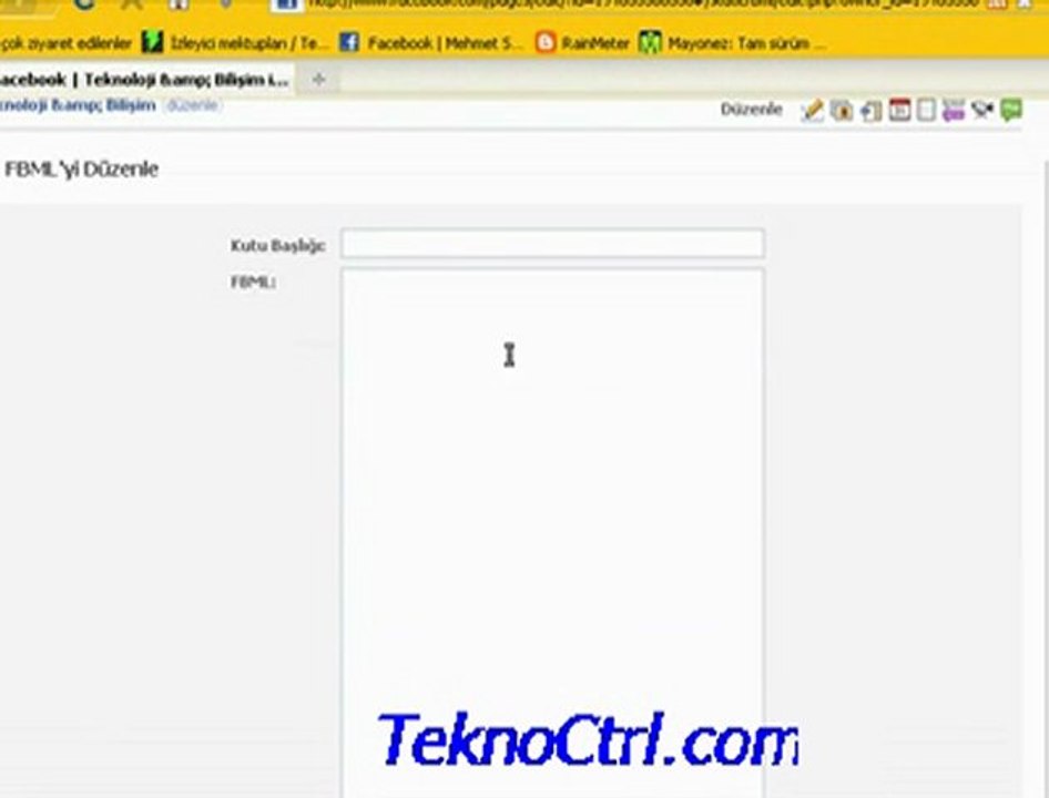 Facebook' ta Statik FBML Kullanımı
