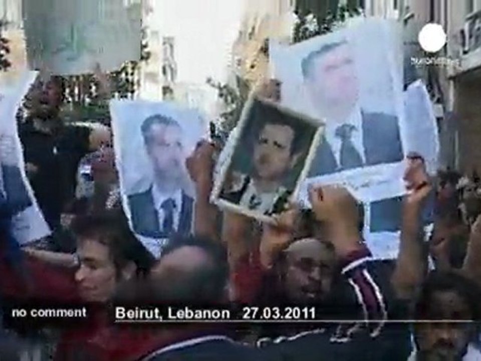 Pro-Assad protest outside Syrian embassy in......