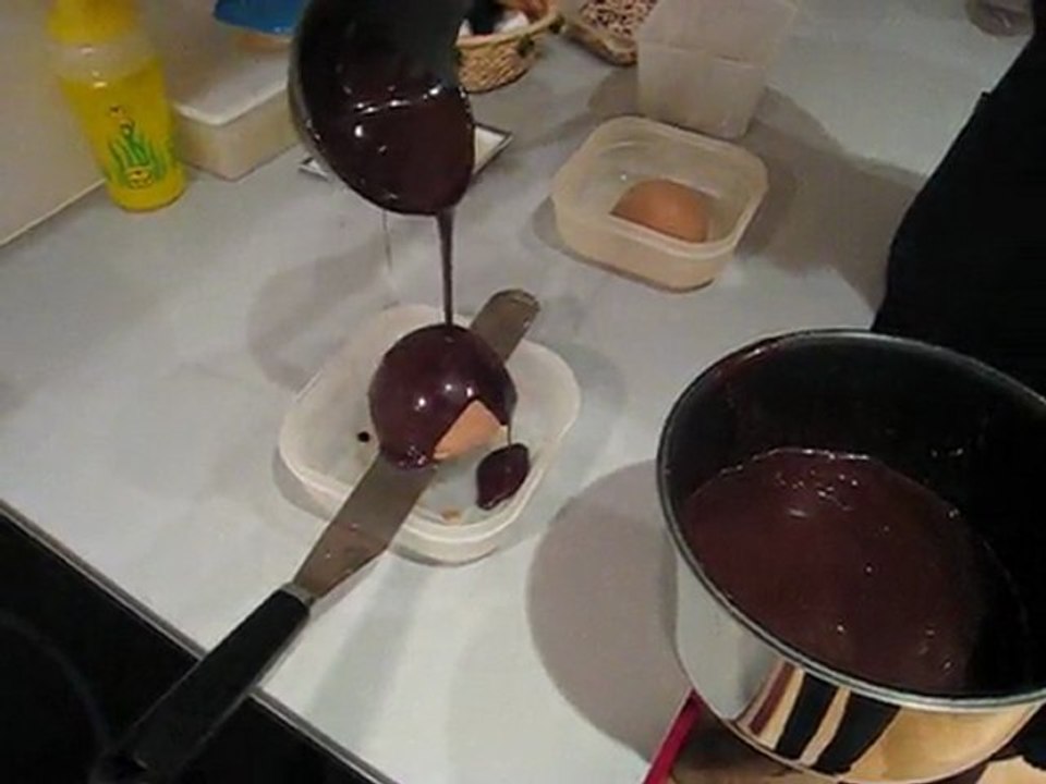 glacage chocolat sur dome