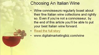 Choosing An Italian Wine