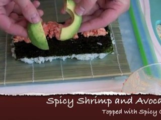 Spicy Shrimp Sushi Roll Recipe With Spicy Crab on Top