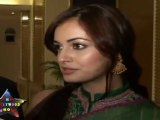 Hot Diya Mirza Looks Awesome In Green Saree At Womens Day Awards