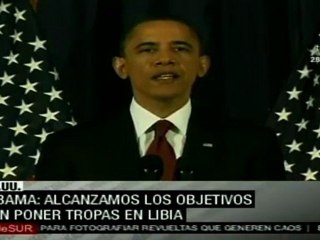 Obama: Alcanzamos los objetivos sin tropas en LIbia