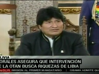 Evo Morales denuncia que ataque a Libia es por el petróleo