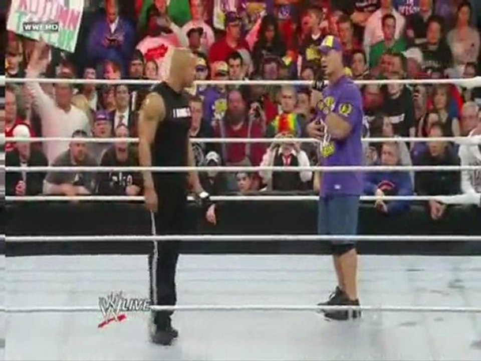 The Rock/John Cena/The Miz final confrontation before WM27