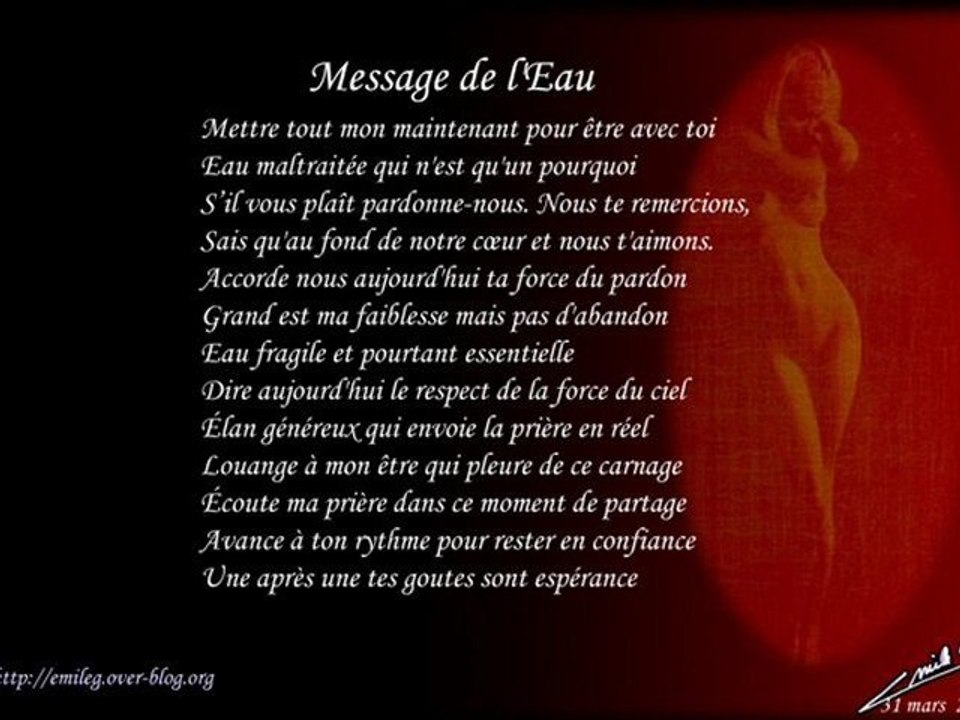 20110331 Poème Message de l'eau