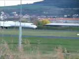 Landing new CRJ1000 Nextgen Britair Air France Clermont Ferrand Auvergne Aéroport with ATC