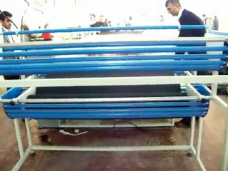 HP 1600 Tela yapıştırma Presi - Ön Besleme Aparatı - Kumaşa Buhar Verme Sistemi ve Kumaş sarma aparatlı video