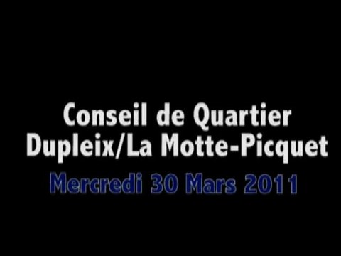 Conseil de Quartier Dupleix/La Motte Picquet du 30/03/11