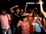 Fans cheer outside ShahRukh Khan's residence Mannat during India Pak match