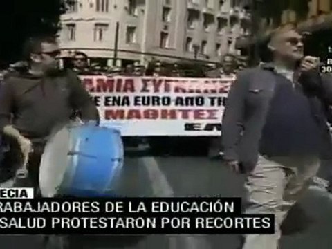 Protestas en Grecia por recortes a Salud y Educación