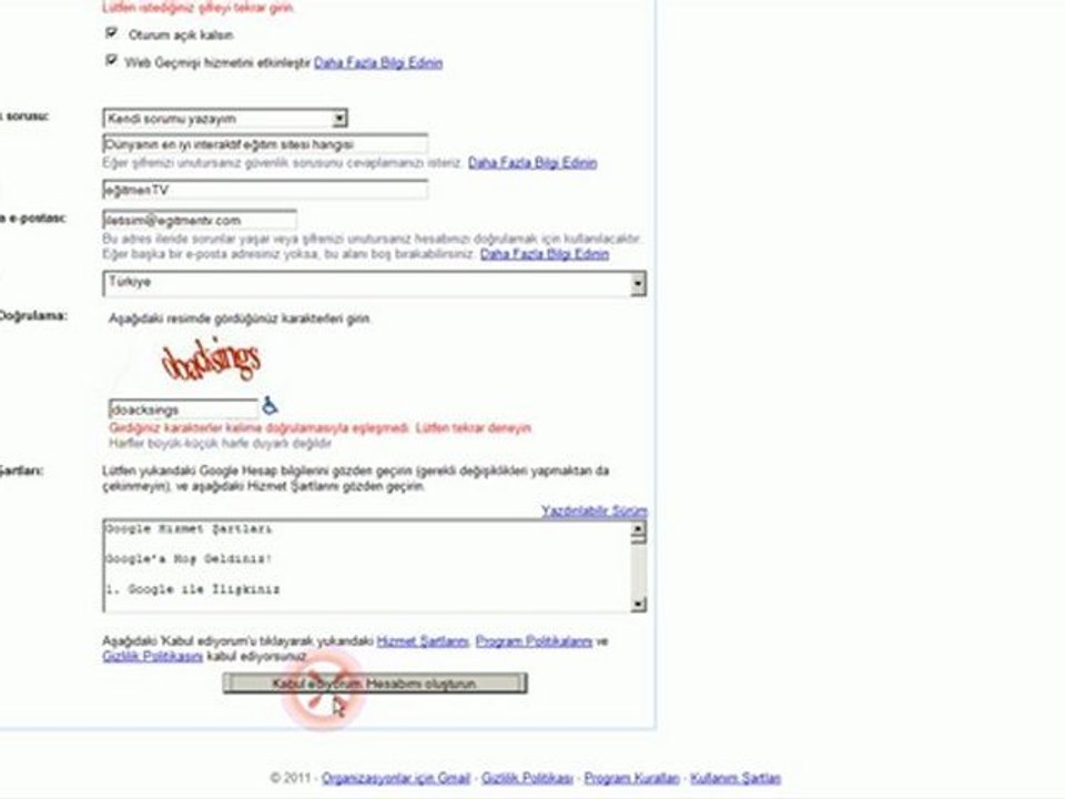 Gmail Adresine Kayıt Olmak Yeni Bir e-Posta Hesabı Almak....Gmail Register